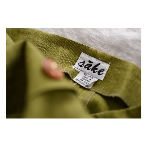 Vintage lime green linen skirt - Picture 3 of 3